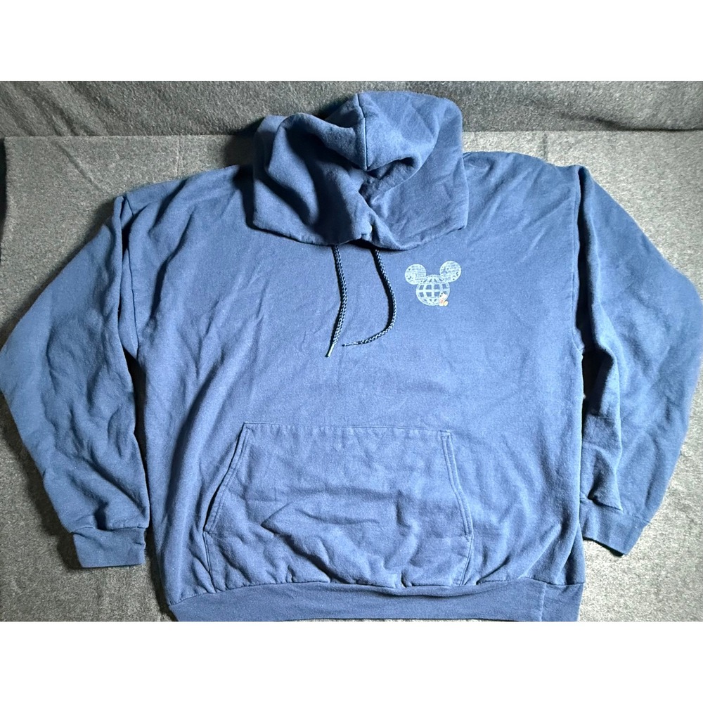 Disney Parks Walt Disney World Mickey Mouse Hoodie Navy Blue 2XL Hanes EcoSmart